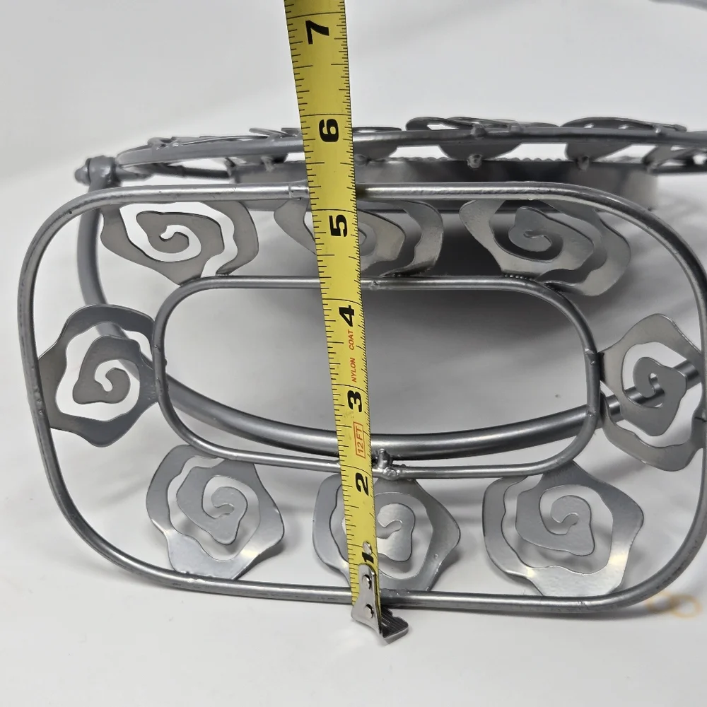 Vintage Metal Tabletop Vanity Mirror Ornate Adjustable Metal 11.5